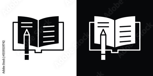 Homework icon in trendy stroke thin linear style.