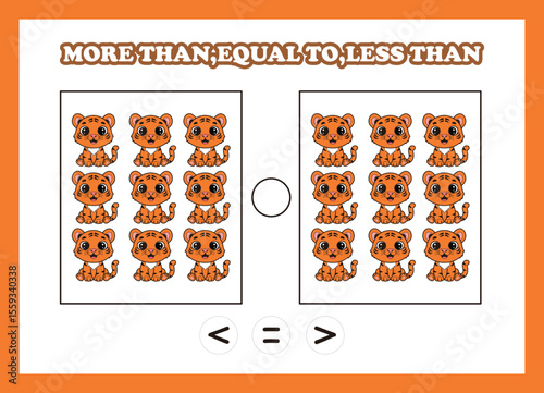 count animal tiger more than equal to less than