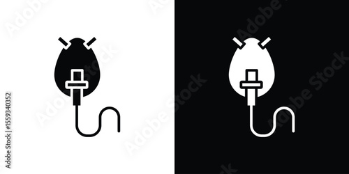 Oxygen mask icon in trendy stroke thin linear style.