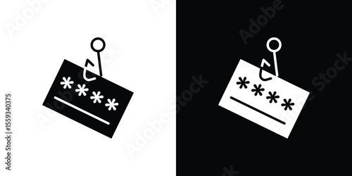Password phishing icon in trendy stroke thin linear style.