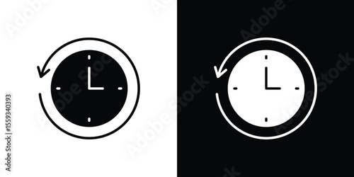 Past icon in trendy stroke thin linear style.