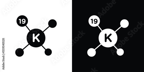 Potassium icon in trendy stroke thin linear style.