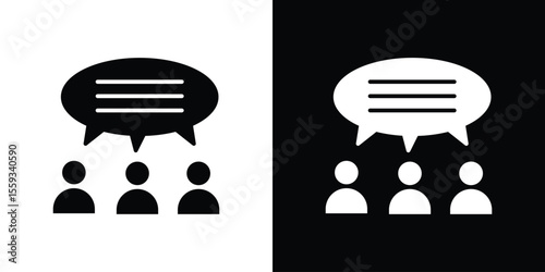 Public opinion icon in trendy stroke thin linear style.