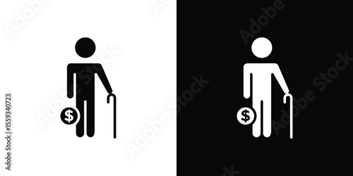 Retirement icon in trendy stroke thin linear style.