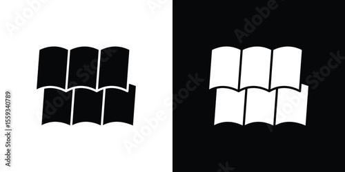 Roof tile icon in trendy stroke thin linear style.