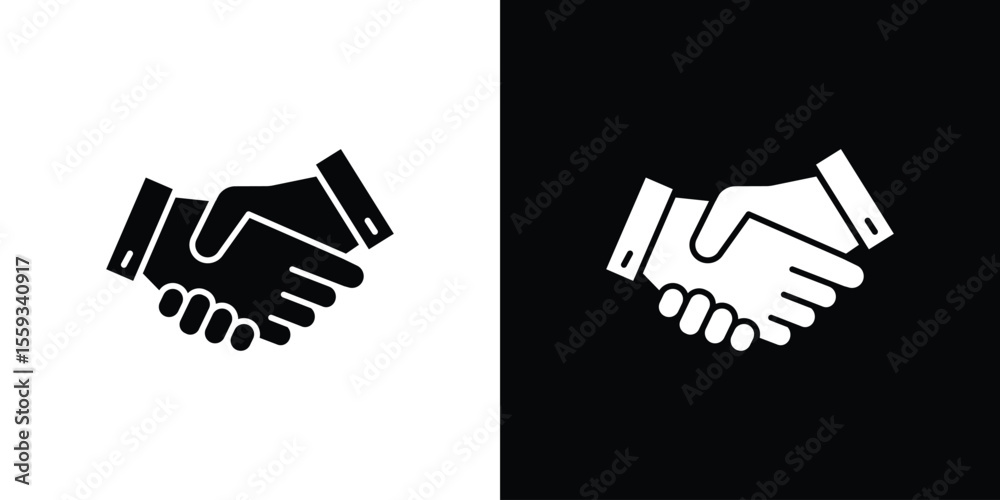 Fototapeta premium Shake hands icon in trendy stroke thin linear style.