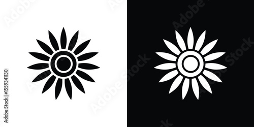Sunflower icon vector, Symbol, logo illustrations