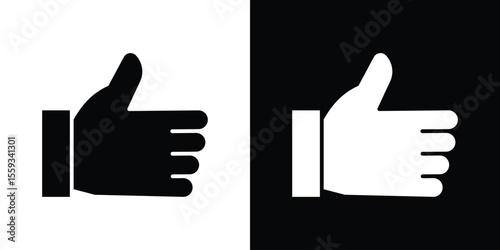 Thumb up icon in trendy stroke thin linear style.