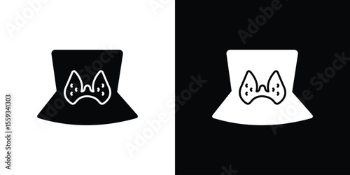 Thyroid icon in trendy stroke thin linear style.