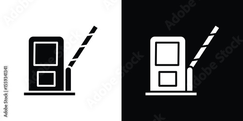 Toll road icon in trendy stroke thin linear style.