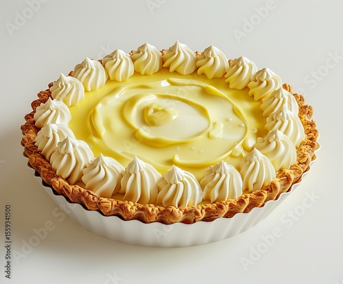 Lemon icebox pie with cream topping
