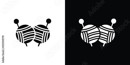 Wool ball icon in trendy stroke thin linear style.