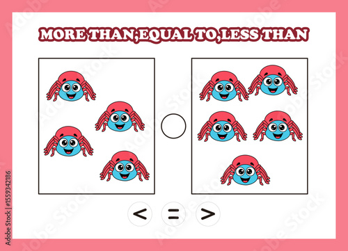 count animal spider more than equal to less than
