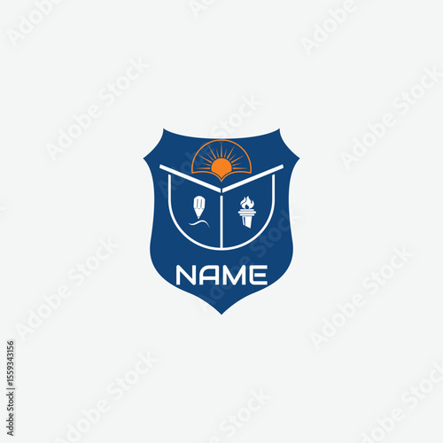 3833 educational logo school college university learning institute book academy organization