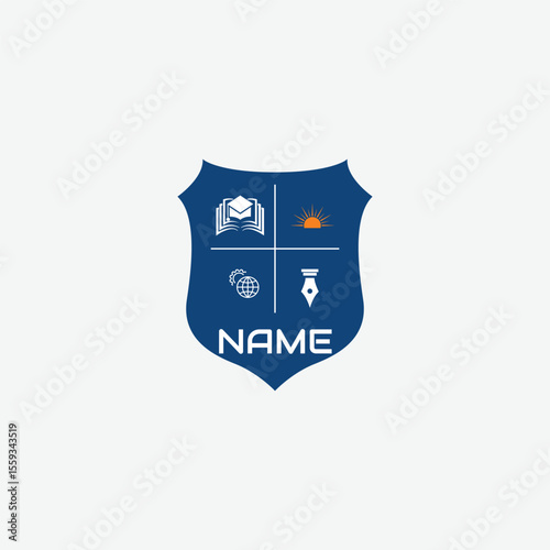 3850 educational logo school college university learning institute book academy organization
