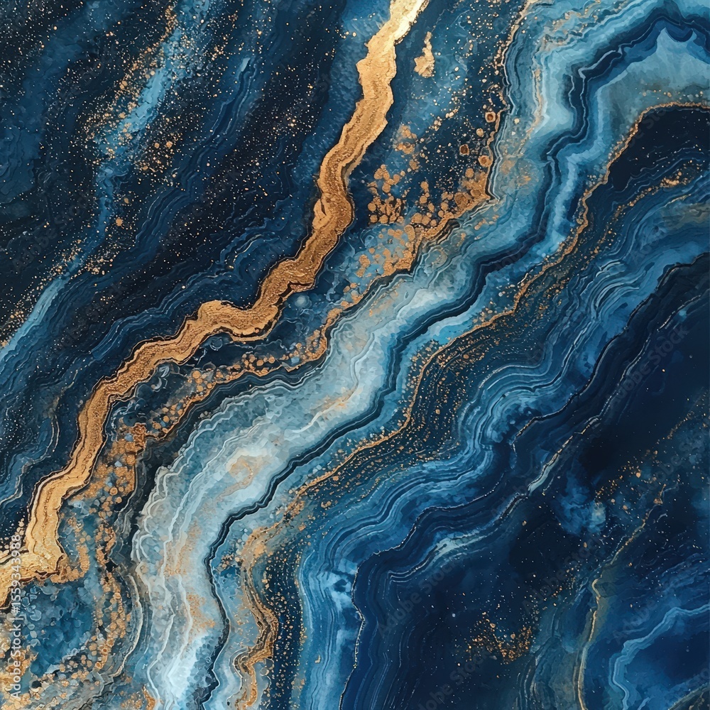 Fototapeta premium Elegant blue and gold marble texture. Perfect for luxury designs, websites, and home decor. Ideal for print and digital use.
