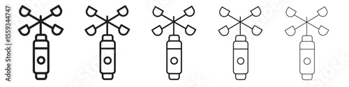 Anemometer icon in trendy filled solid style in black and white colors