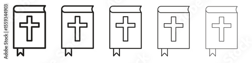 Bible icon in trendy filled solid style in black and white colors