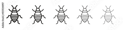 Bedbug icon in trendy filled solid style in black and white colors