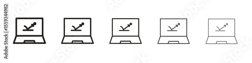 Bounce rate icon in trendy filled solid style in black and white colors