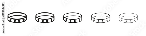 Bracelet icon in trendy filled solid style in black and white colors