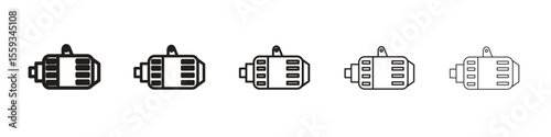 Car alternator icon in trendy filled solid style in black and white colors