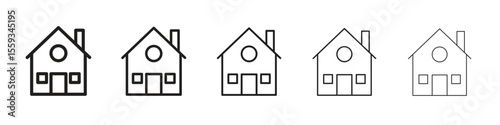 Chalet icon in trendy filled solid style in black and white colors