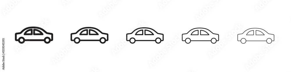 Obraz premium Compact car icon in trendy filled solid style in black and white colors