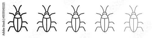 Cockroach icon in trendy filled solid style in black and white colors