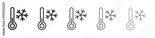 Cold icon in trendy filled solid style in black and white colors