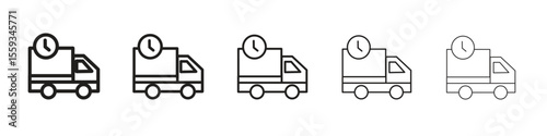 Delivery delay icon in trendy filled solid style in black and white colors