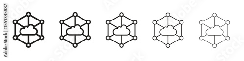edge computing icon in trendy filled solid style in black and white colors