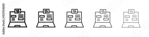 Front end icon in trendy filled solid style in black and white colors