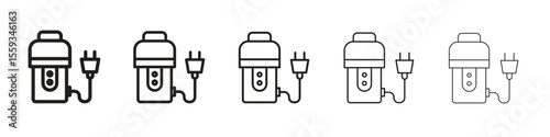 Garbage disposal icon in trendy filled solid style in black and white colors