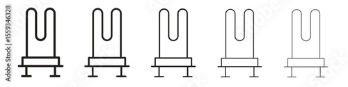Heating element icon in trendy filled solid style in black and white colors
