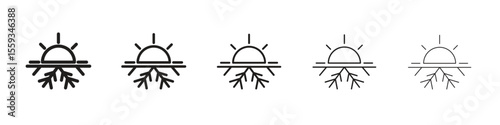 Hot and cold icon in trendy filled solid style in black and white colors