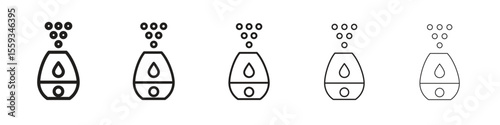 Humidifier icon in trendy filled solid style in black and white colors