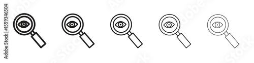 Investigation icon in trendy filled solid style in black and white colors