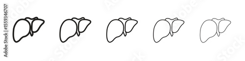 Liver icon in trendy filled solid style in black and white colors