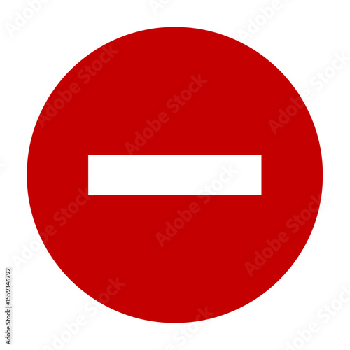 Minus Sign Warning Vector Icon.