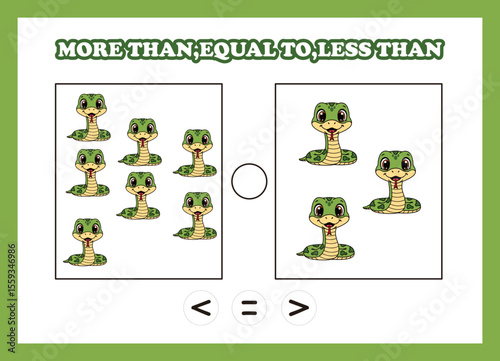 count animal snake more than equal to less than