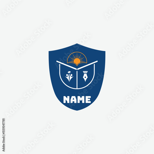 3879 educational logo school college university learning institute book academy organization