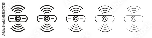 Sensor icon in trendy filled solid style in black and white colors