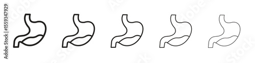 Stomach with Liquids icon in trendy filled solid style in black and white colors
