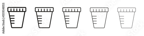 Urine test icon in trendy filled solid style in black and white colors