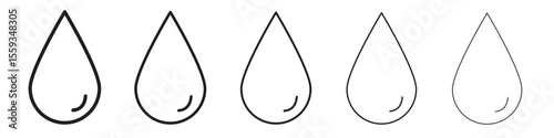 Water drop icon in trendy filled solid style in black and white colors