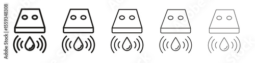 Water sensor icon in trendy filled solid style in black and white colors