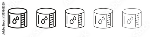 Water tank icon in trendy filled solid style in black and white colors