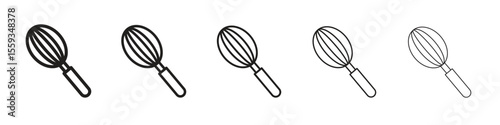 Whisk icon in trendy filled solid style in black and white colors