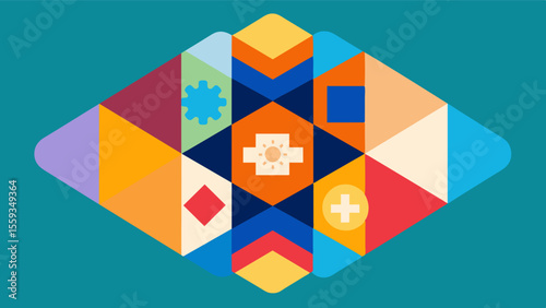 Mental Health Mosaic This quilt uses fabrics of various colors and patterns to represent the complexity of mental health. Each square serves as a reminder that everyones journey is. Vector